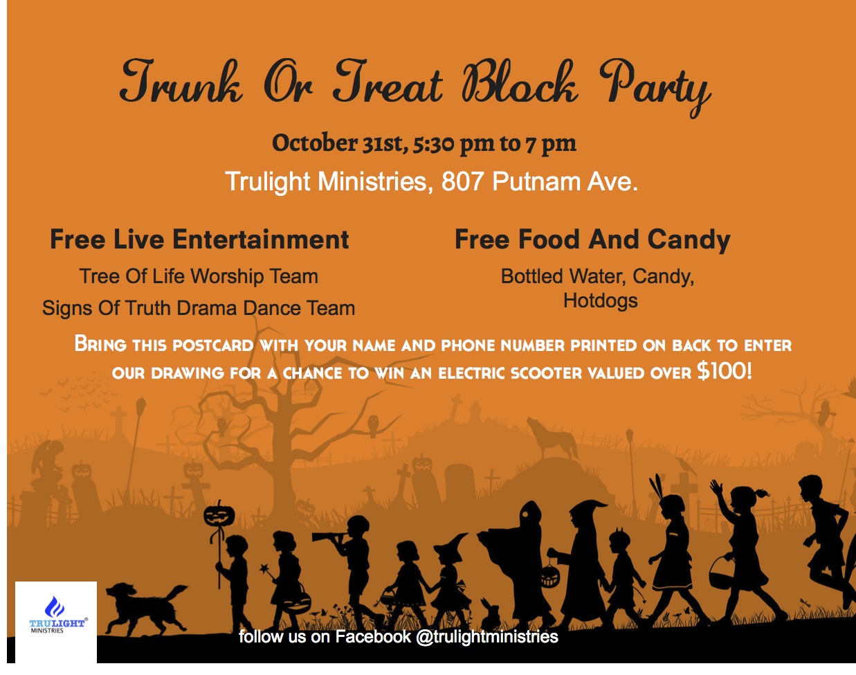 trunk or treat postcard
