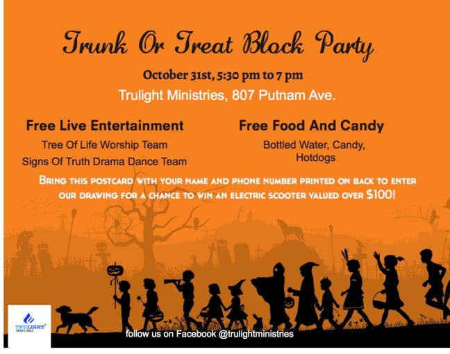 trunk or treat postcard